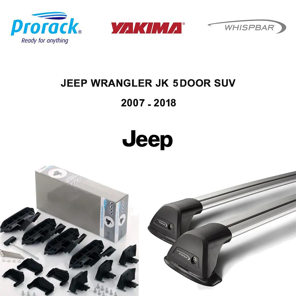 Bundle of YK S7W Whispbar Flush 105Cm and YK Q20 Q4 Tracks & K450 Kit for Jeep Wrangler JK 3 Door SUV 2007 - Apr 2018